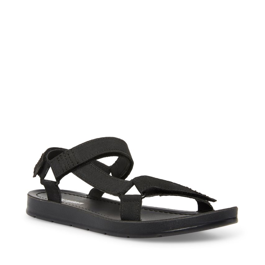 Black Steve Madden Ahenley Kids' Flat Sandals | PH 3810WCD